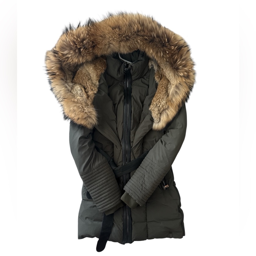 RUDSAK Olive Puffer Coat with Fur Hood